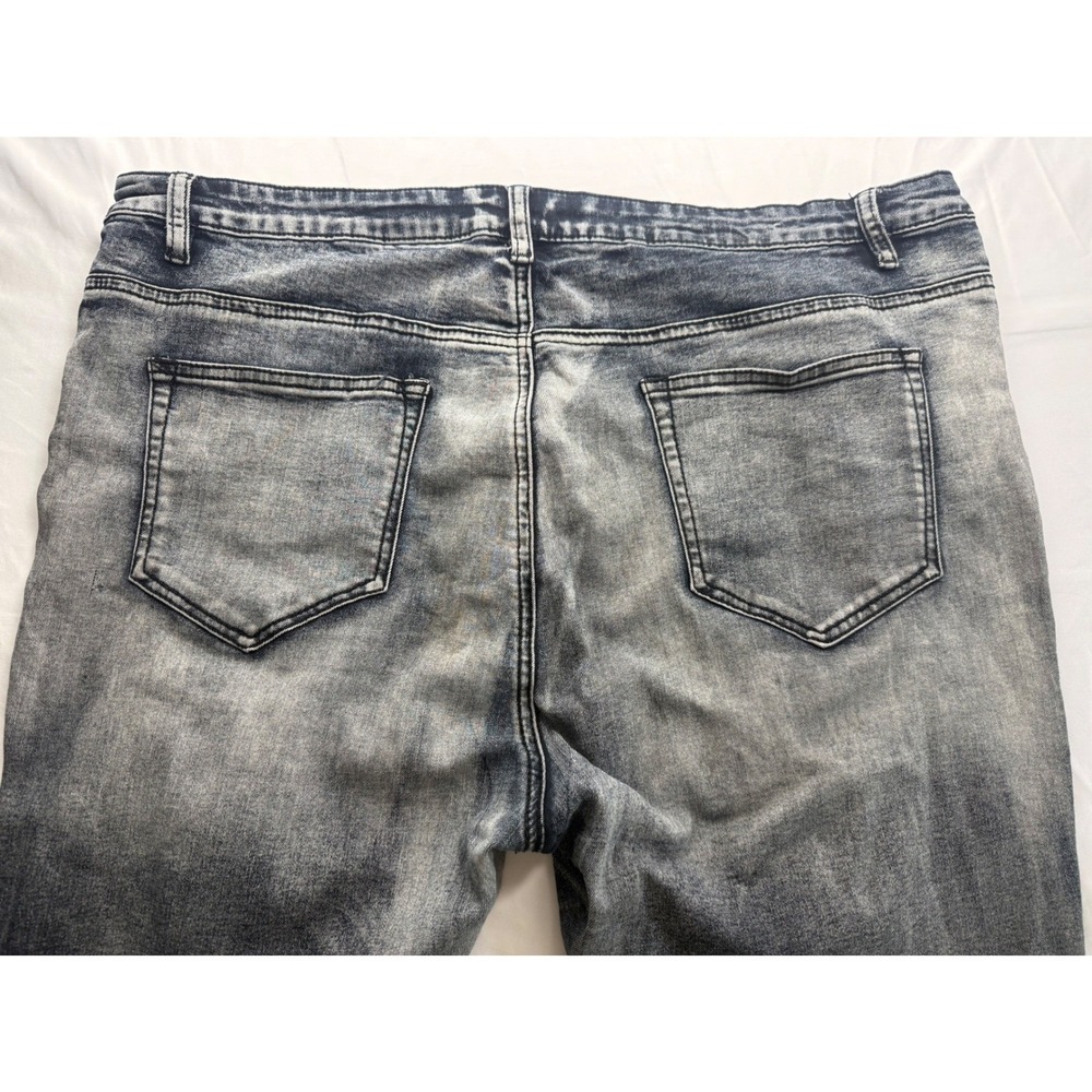 American Bazi Womens 3X Distressed Ombre Skinny Jeans High Rise Blue Grey - Picture 3 of 12